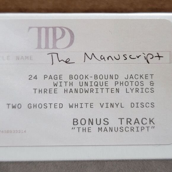 VINYL Taylor Swift The Tortured Poets Department 2 "Ghosted White" LPs - SEALED - Picture 2 of 3